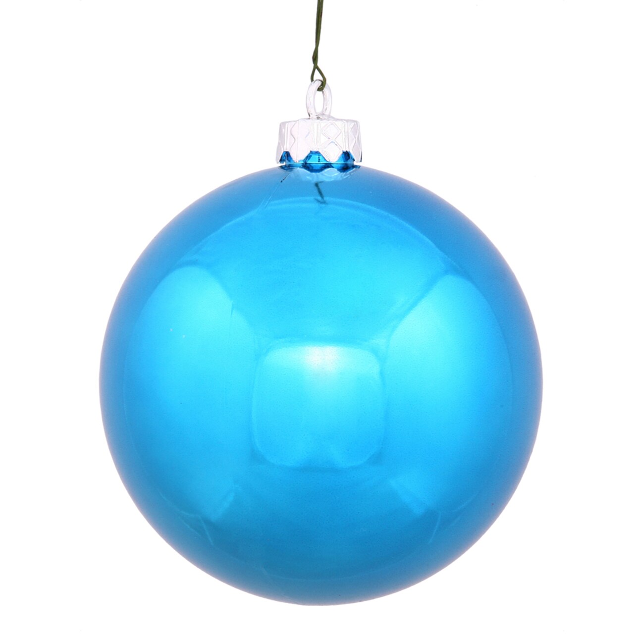 Vickerman Shiny Shatterproof Christmas Ball Ornament - 2.75" (70mm) - Turquoise Blue